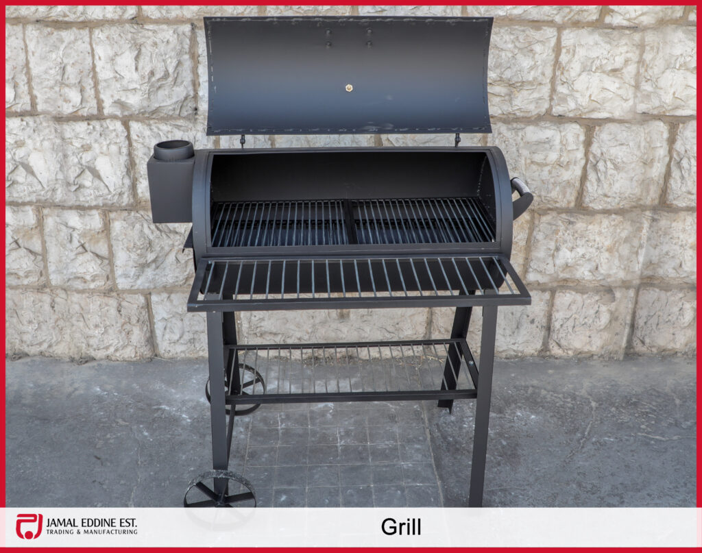 wrought iron outdoor grill (barbeque or bbq) and smoker