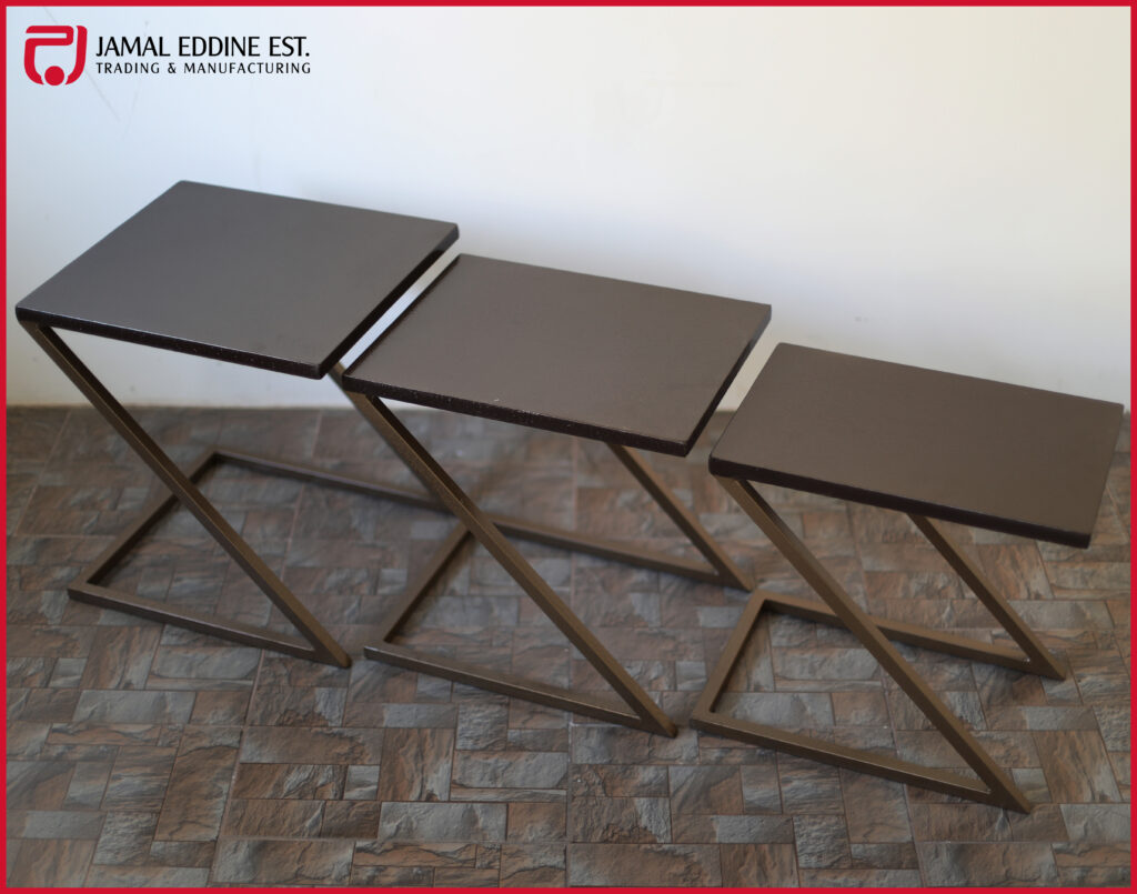 wrought steel mini table set in rectangular ascending design shape