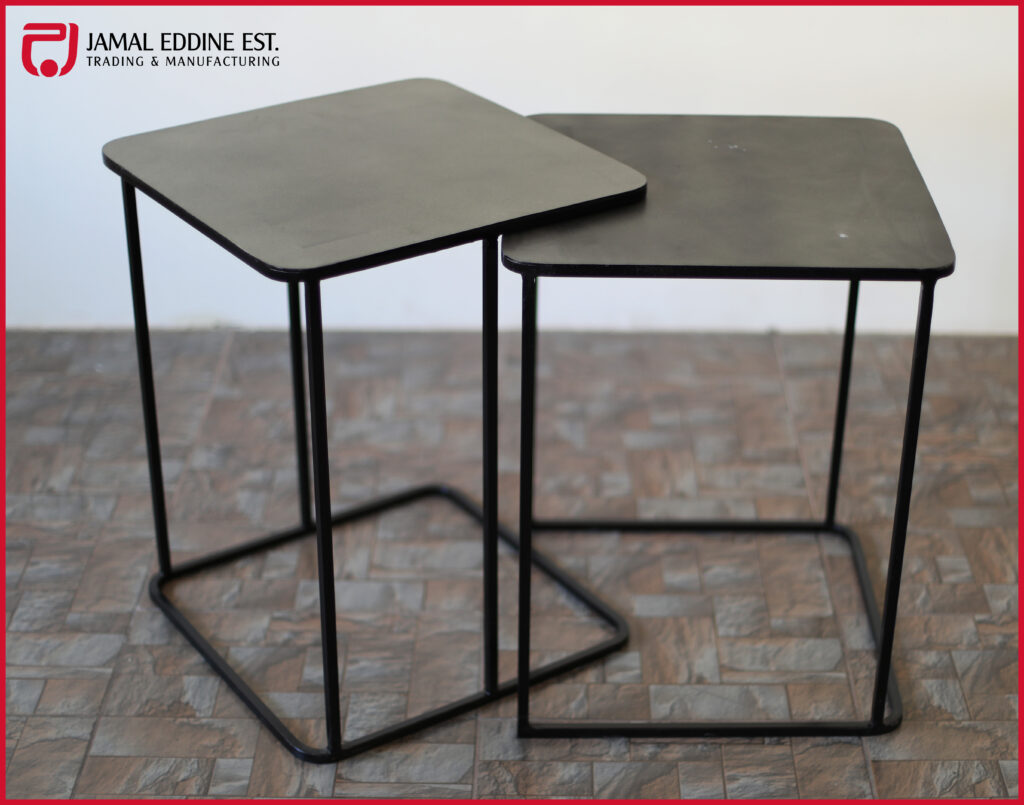 wrought steel mini table set in square design shape