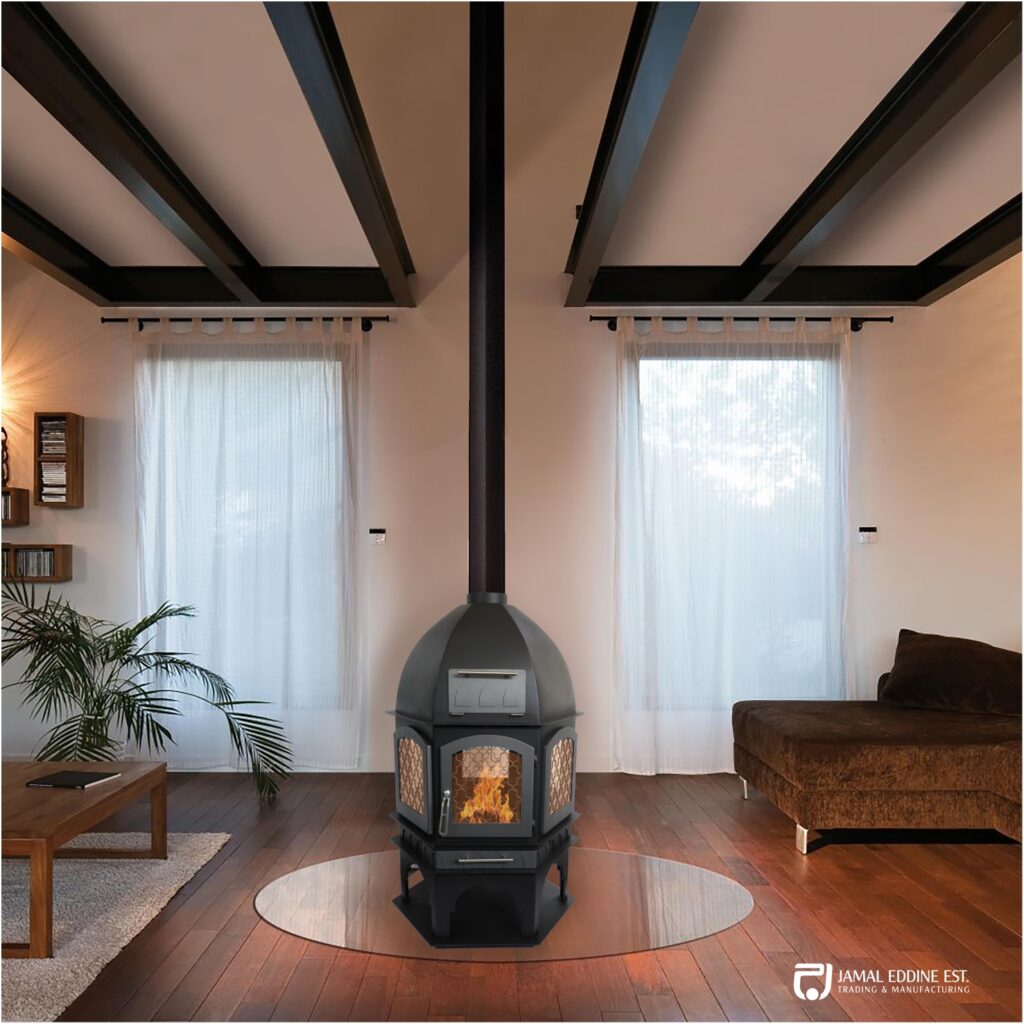 customized indoor chimney stove heater fired by wood