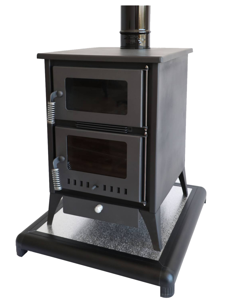 An image of choosing the right black and silver wood stove