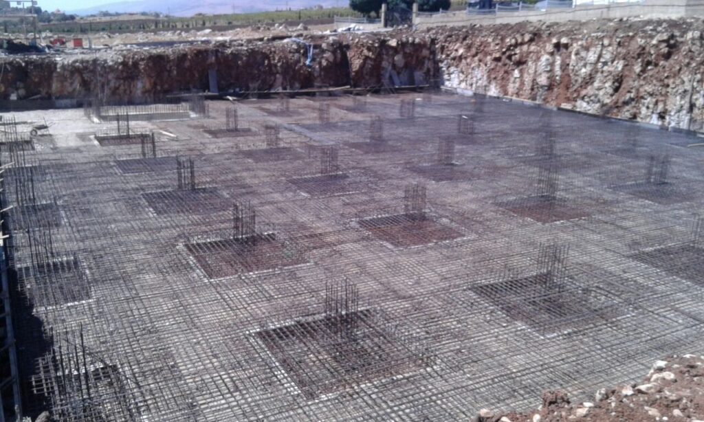Jamal Eddine Est. new headquarters in Lebanon under construction with wrought steel and concrete foundations