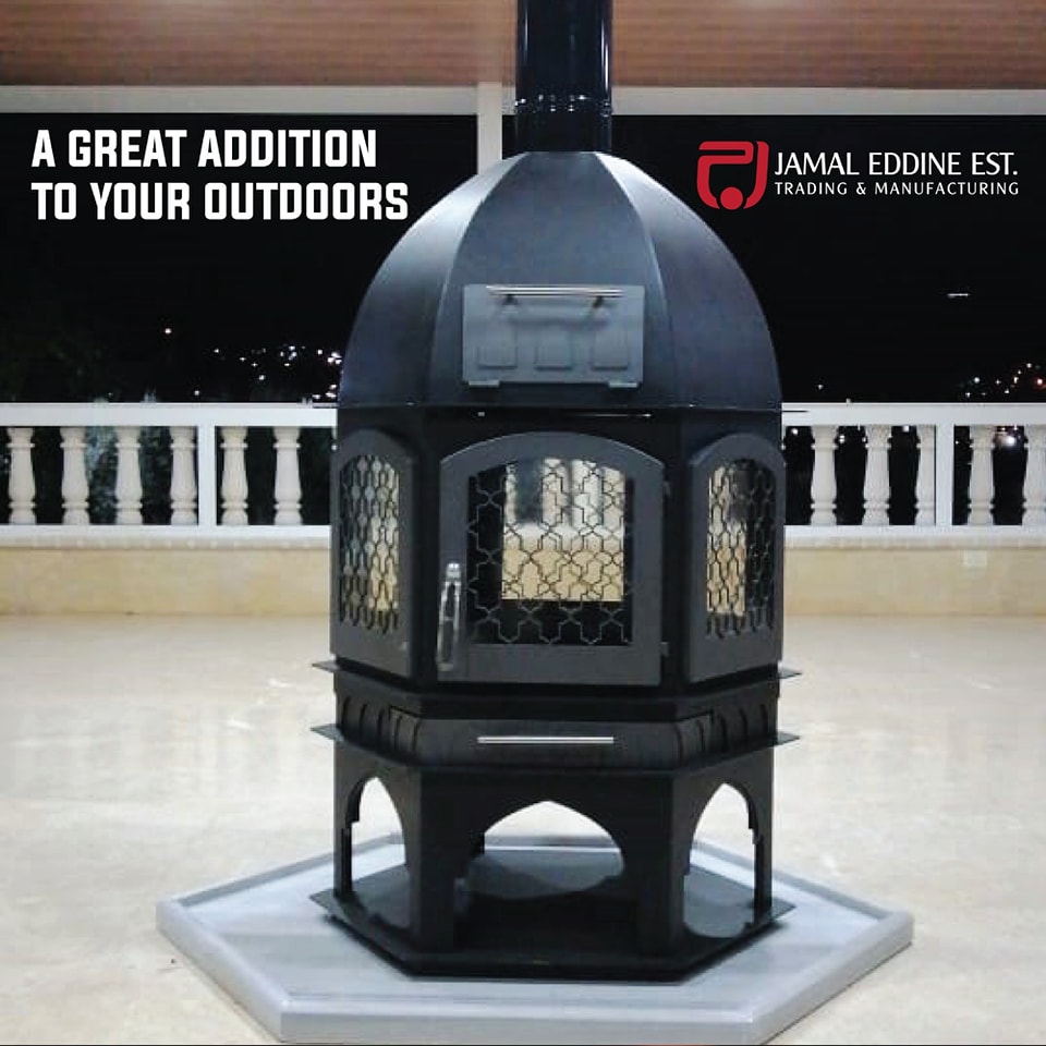 outdoor chimney wood fireplace